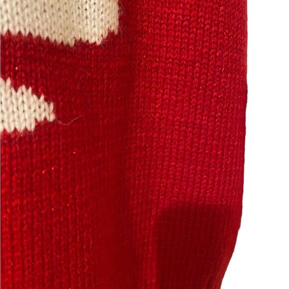 Women’s reindeer peaking over the snow red ugly Christmas sweater NWT size L - Picture 5 of 14